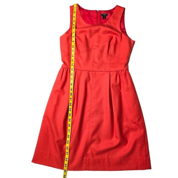 J. Crew red fit and flare wool blend sleeveless dress size 4 - Picture 7 of 9